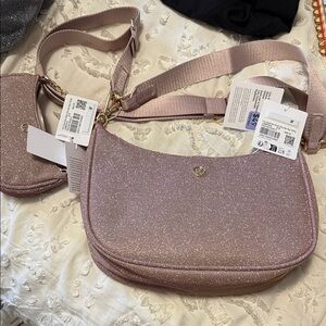 Elegant Pink Glitter Shoulder Bag